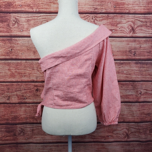 Free People Red One Shoulder Crop Top M - Picture 5 of 7